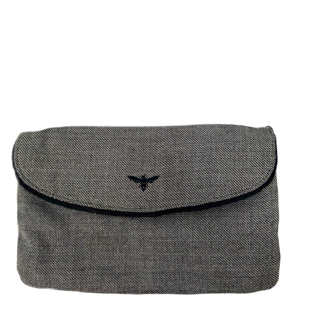 Buzz by Jane Fox vintage black, silver & white fabric mini bag w optional chain - Picture 13 of 16